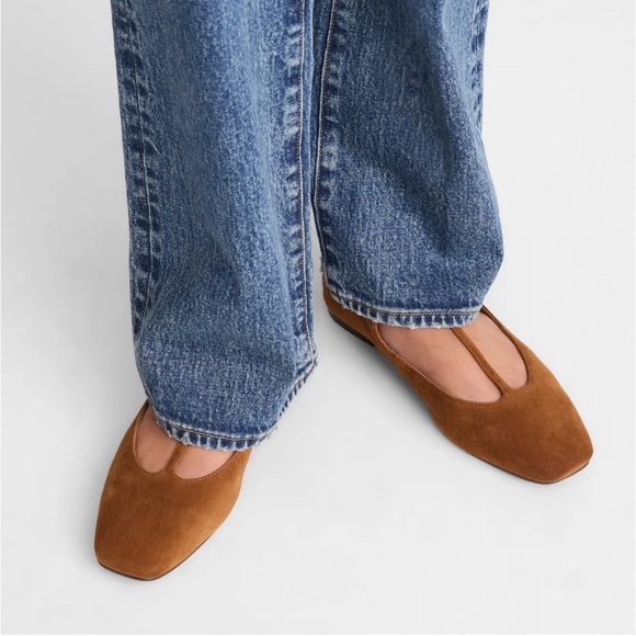 Madewell The Mylie T Strap Flat in Suede - Picture 2 of 5